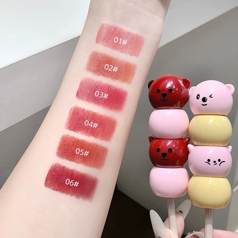 Gege Bear Matte Velvet Cute Candied Haws Lip Mud Lip Cream Lip Clay Long-lasting Color Non-drying Lipstick