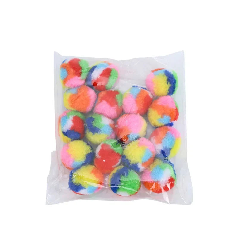 20pcs/set Colours Plush Ball Cat Toys Funny Training Mute Ball Soft Cat Toys Cleaning Teeth Interactive Kitten Toys Pet Supplies