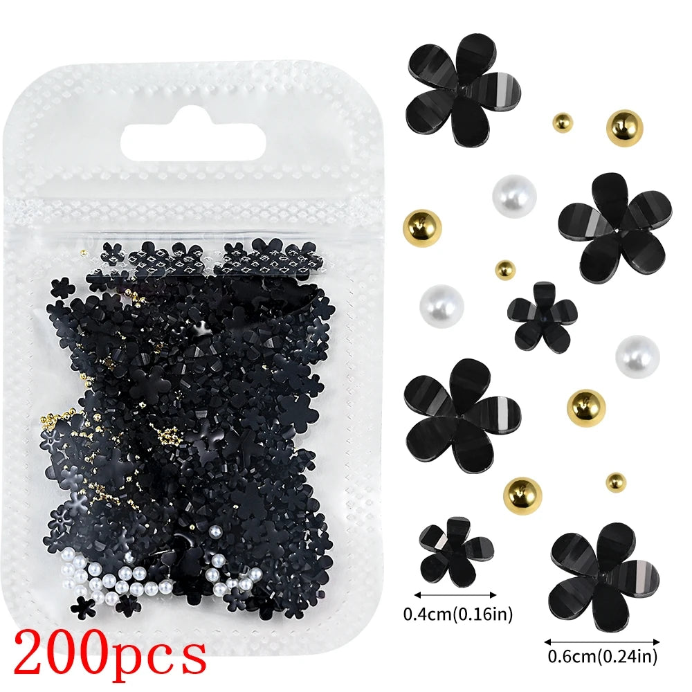 500-600pcs Bow Flower Nail Art Resin Decorations Mix Shapes Nail Charms Press on Manicure Supplies Jewelry Kawaii Accessories *&