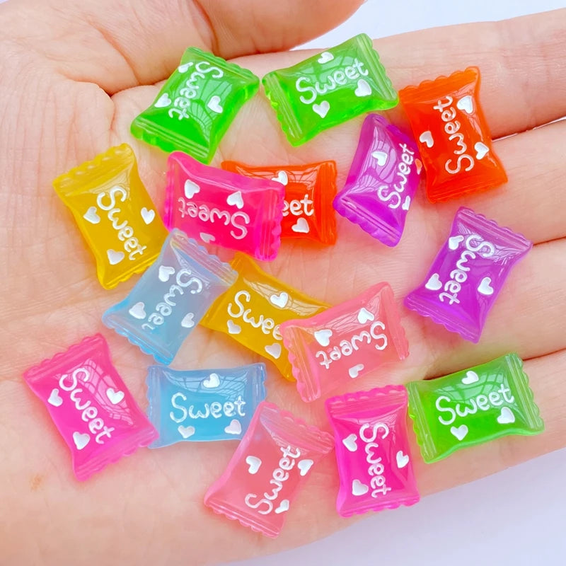 20pcs Cute Mini Cartoon Transparent Candy Nail Rhinestones Gems Glitter Nail Art Jewelry Manicure Nail Decoration Accessorie
