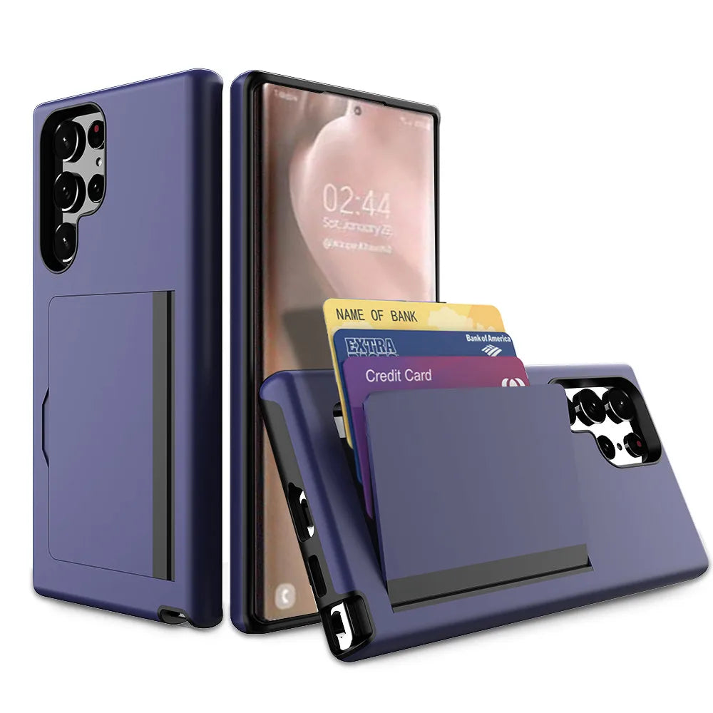 For Samsung Galaxy S23 S24 S22 Plus S21 Ultra Case Wallet 3-Card ID Slot Credit Card Flip Capa For Samsung S23 FE S24 Ultra Case