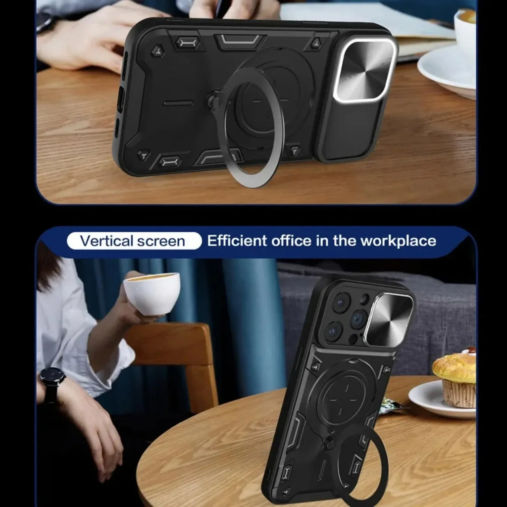 Case for iPhone 15 14 13 12 11 Pro Max 15 Plus XR XS 8 7   Slide Camera Protection 360 Rotate Kickstand Armor Ring Cover