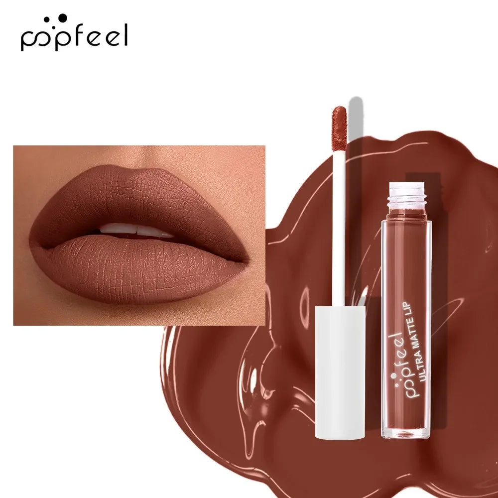 Punk Black Matte Liquid Lipstick Waterproof Long Lasting Party Lip Glaze Cosplay Velvet Nude Lip Tint Halloween Lip Makeup