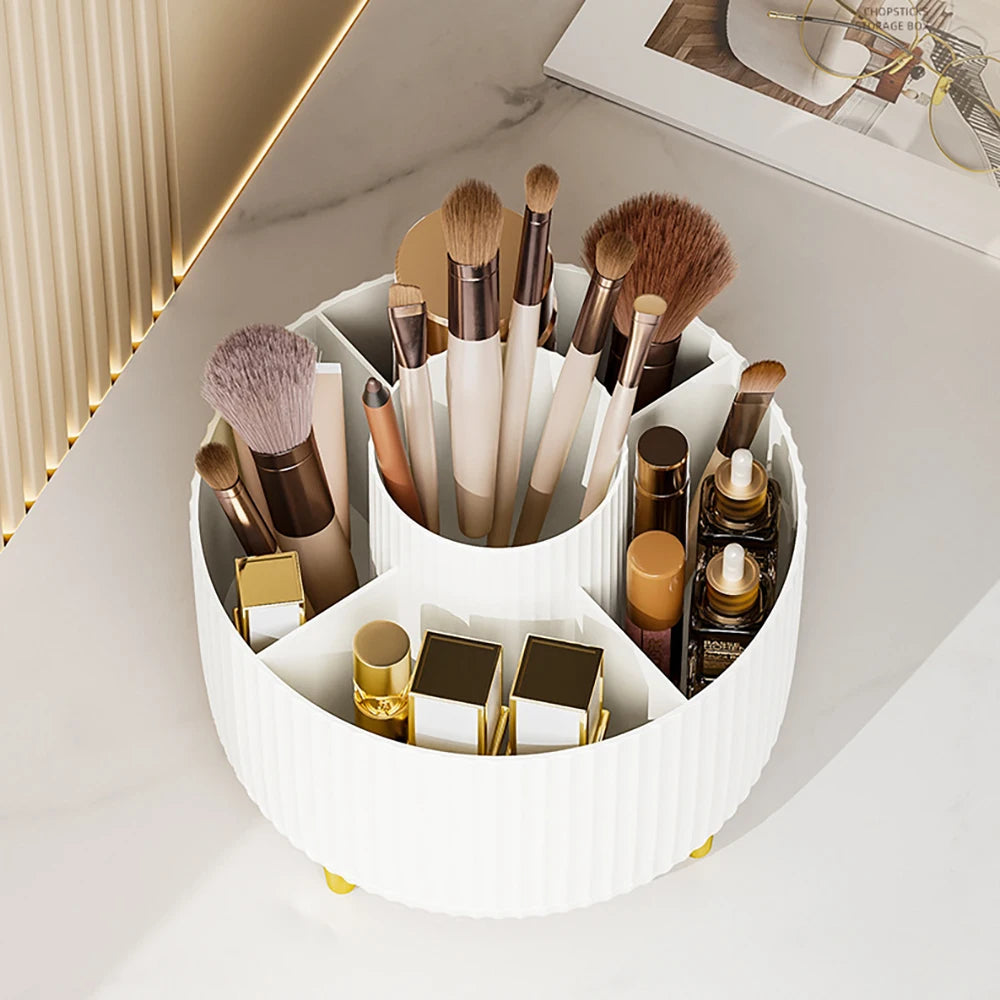 Makeup Desktop Storage Box 360 Rotating Cosmetic Organizer Large Capacity for Bathroom Portable Lipstick Makeup Brush Pen Holder