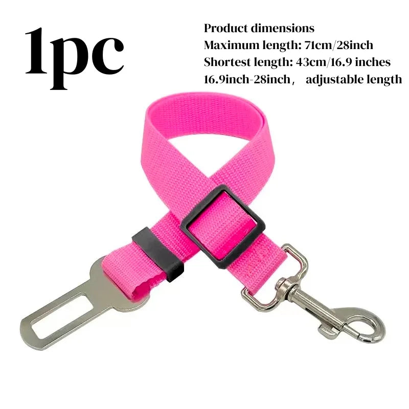 Car Pet Seat Belt, Adjustable Safety Rope, Rust Proof Hook and 360° Rotating Buckle, Used for Trucks and Station Wagons