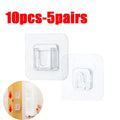 10PCS Cable Organizer Clips Double-Sided Adhesive Wall Hooks Hanger Strong Transparent Suction Cup Wall Holder for Kitchen