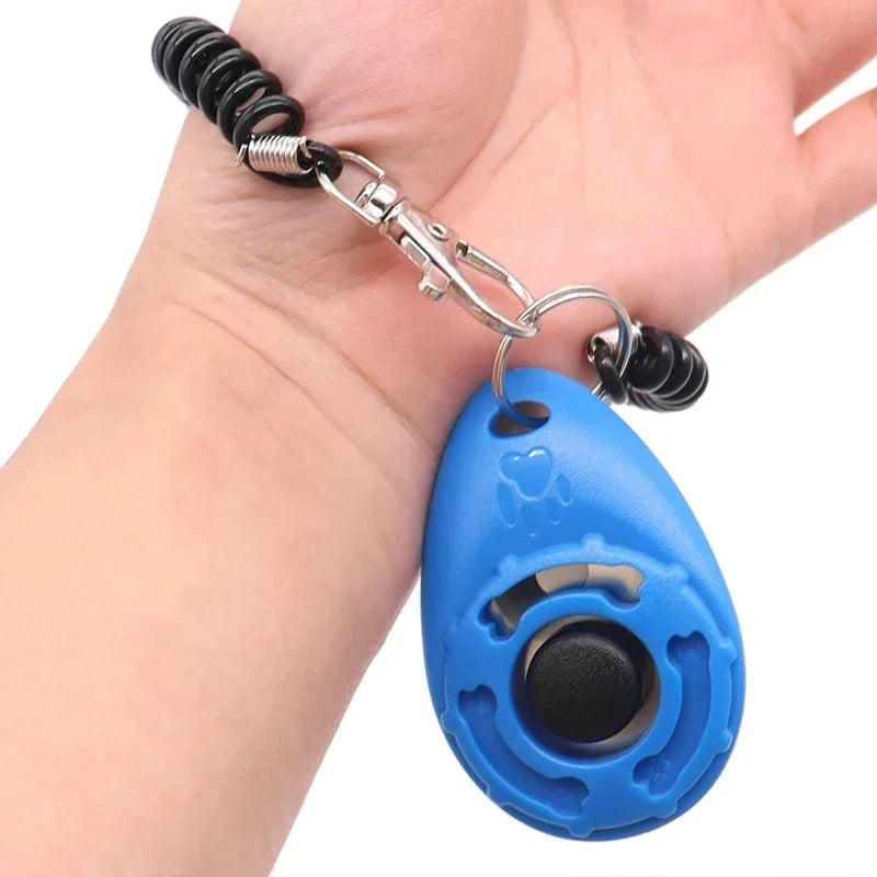 Pet Training Clicker with Wrist Strap, Adjustable Sound Clicker, Portable Keychain Training Tool for Dogs Cats Birds Horses