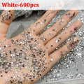 600/100pcs Mixed Shape Nail Rhinestones Mini Flat Back Crystal Stones 3D Nail Art Accessories DIY Design Manicure Decoration