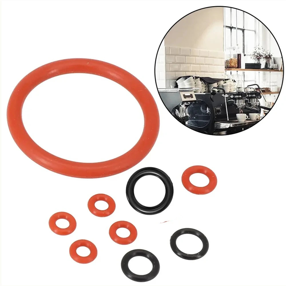 9PCS, Fully Automatic Coffee Machine Seal O-ring Food Grade Silicone For SAECO Brewing Group Outlet Spout Gasket Accessories Kit