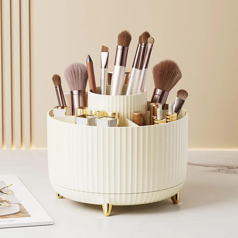 Makeup Desktop Storage Box 360 Rotating Cosmetic Organizer Large Capacity for Bathroom Portable Lipstick Makeup Brush Pen Holder