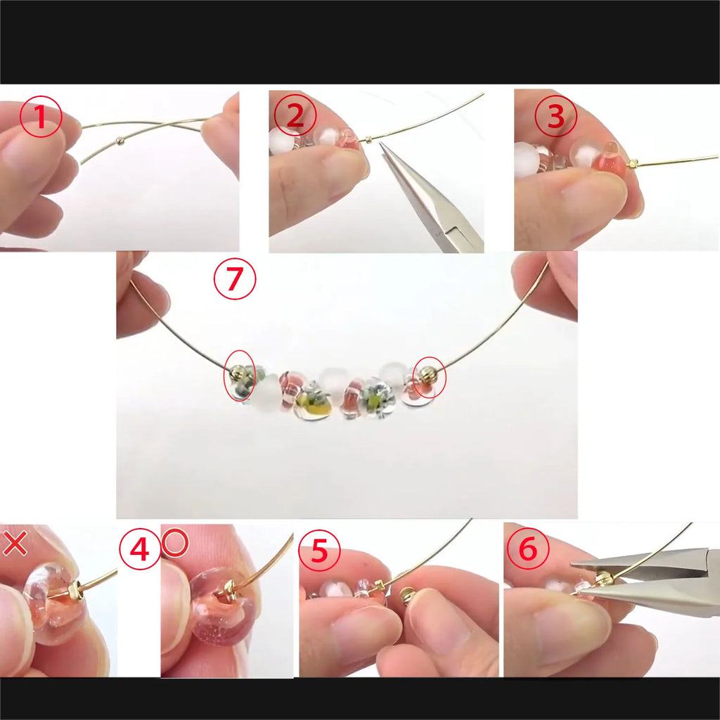 500pcs/lot Gold Silver Copper Ball Crimp End Beads Dia 1.5-3mm Stopper Spacer Beads For DIY Jewelry Making Supplies Accessories