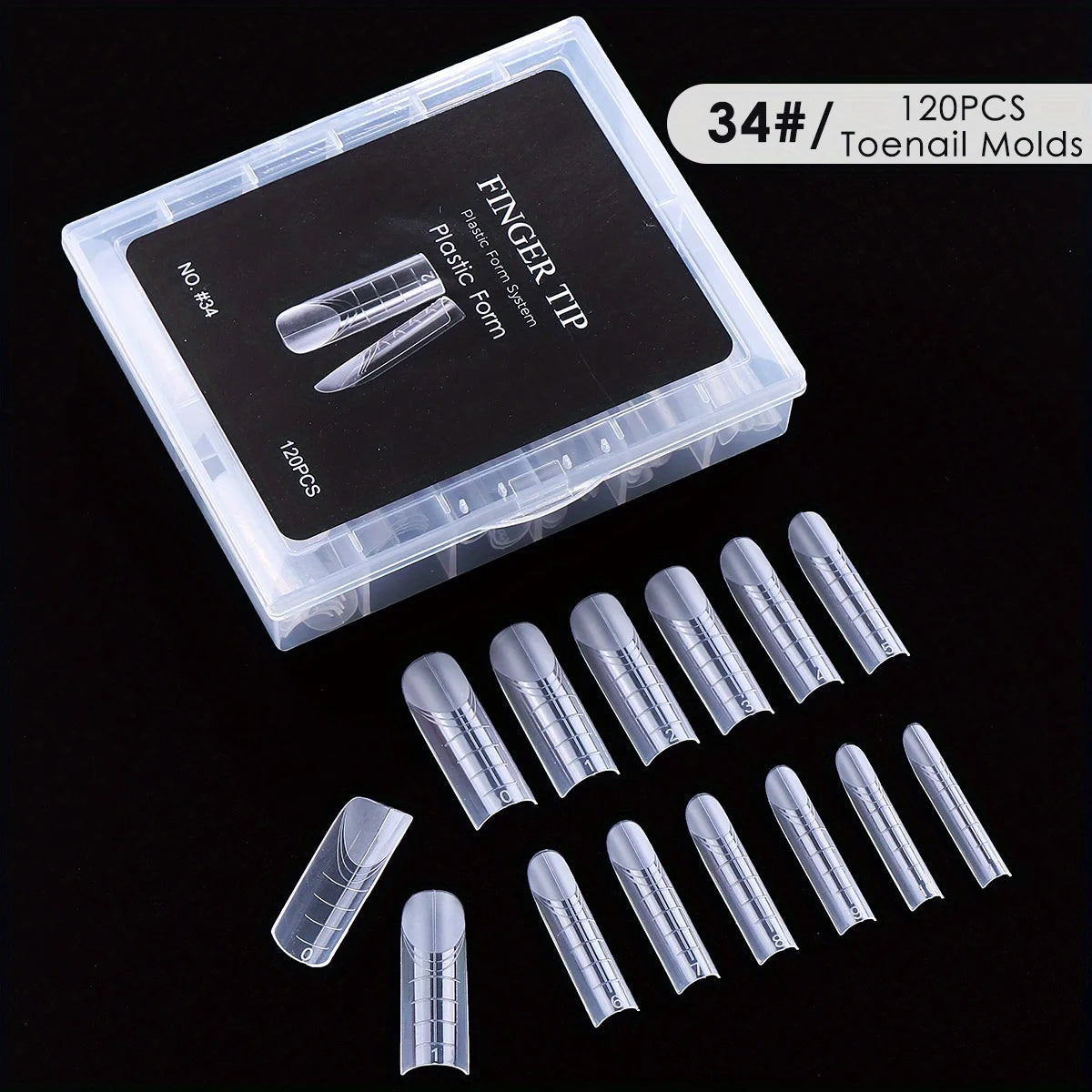 120pcs Toenail Extension Mold Kit Reusable Acrylic Gel Extension Forms Dual Forms Reusable DIY Full Cover Fake Pedicure Supplies