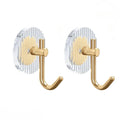 1/2Pcs Adhesive Wall Hooks Acrylic Shower Hooks for Hanging Gold / Silver Self-adhesive Hooks Towel Holder Bathroom Accessories