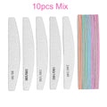 10Pcs/Lot Professional Nail Polish File Set 80 100 150 180 240 Grit Nail File Moon Style Manicure Limes Nails Files Buffer Tools