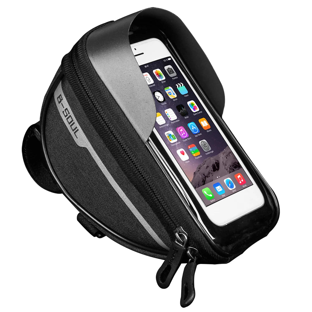 Bicycle Front Frame Touch Screen Waterproof Phone Bag for MTB Top Tube Pannier
