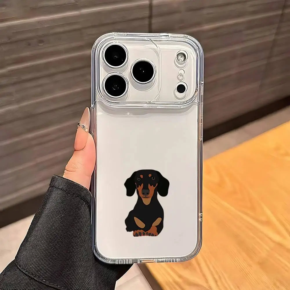 Dachshund Silhouette Dog Magnetic Silicone Case Compatible With MagSafe For IPhone 17 16 15 13 14 Pro Max 11Plus 12mini Cover