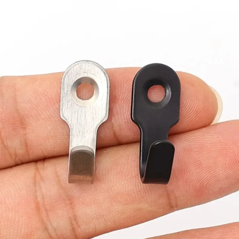 1/20pcs Mini Stainless Steel J-shaped Hook with Screw Items Key Rack Wall Punching Hook Kitchen Accessories Bathroom Hardware
