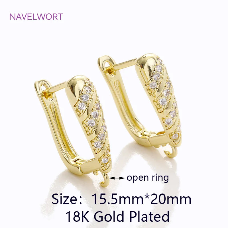 Multi Styles 18K Gold Plated Brass Shvenzy Earring Hooks Ear Wire Fastener,Accessories For Earrings,DIY Jewelry Making Supplies