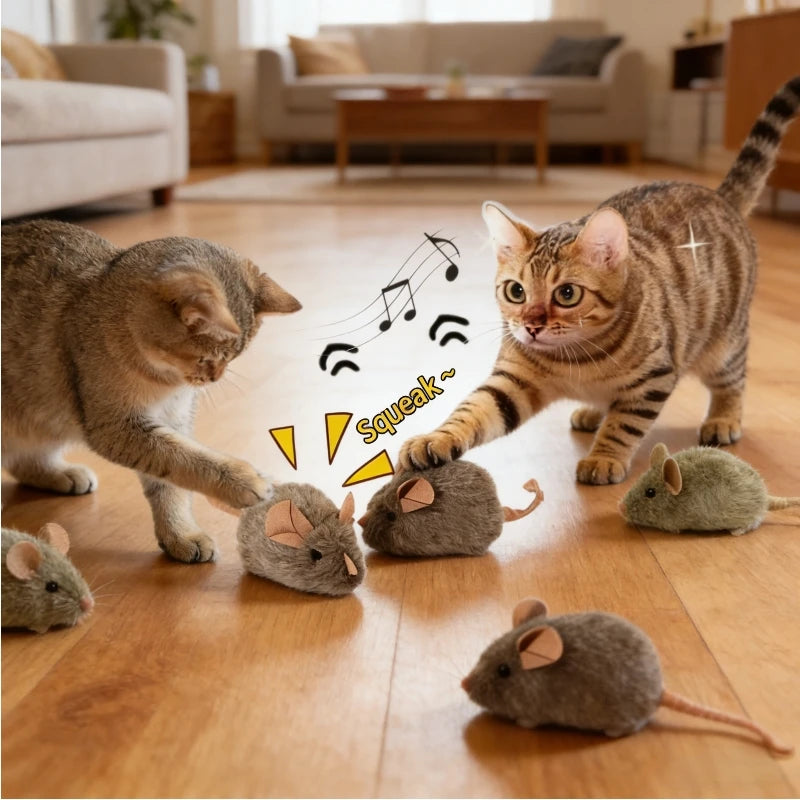 Interactive Simulation Mouse Cat Toy Automatic Sound Pet Toy Durable Bite-proof Suitable for Indoor Cats and Dogs Pet Supplies