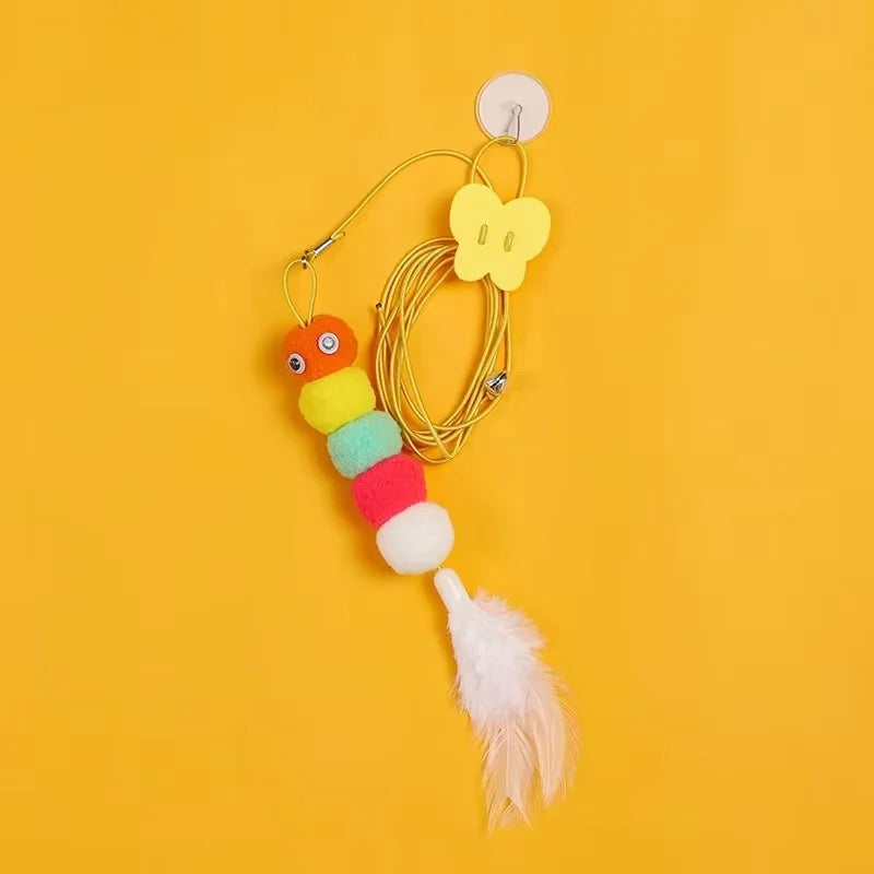 Random Cat Hanging Cat Toy Hanging Door Elastic Rope Cat Stick Feather Pet Supplies For Cats And Dogs
