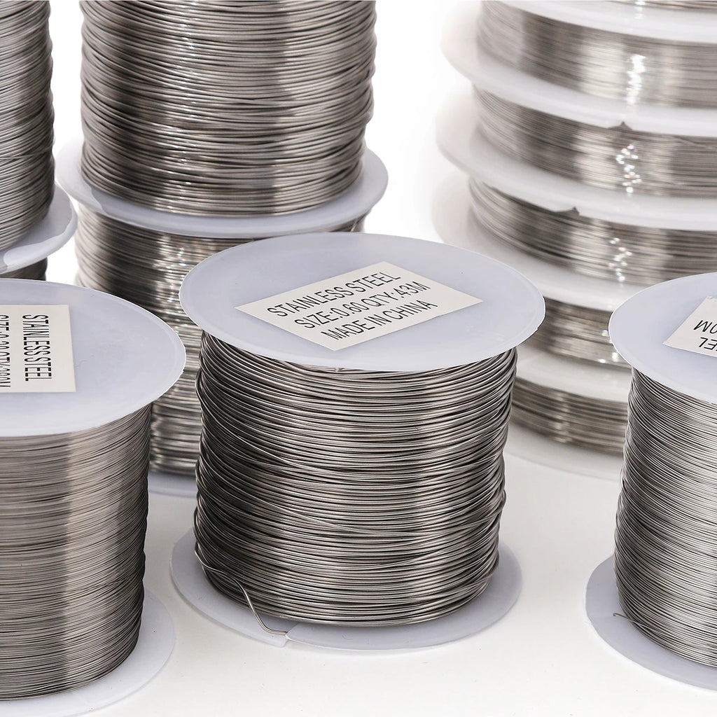 1Roll 304 Stainless Steel Wire Handmade Beading Wire, Size 0.2-0.6mm, For DIY Craft And Jewelry Making Supplies