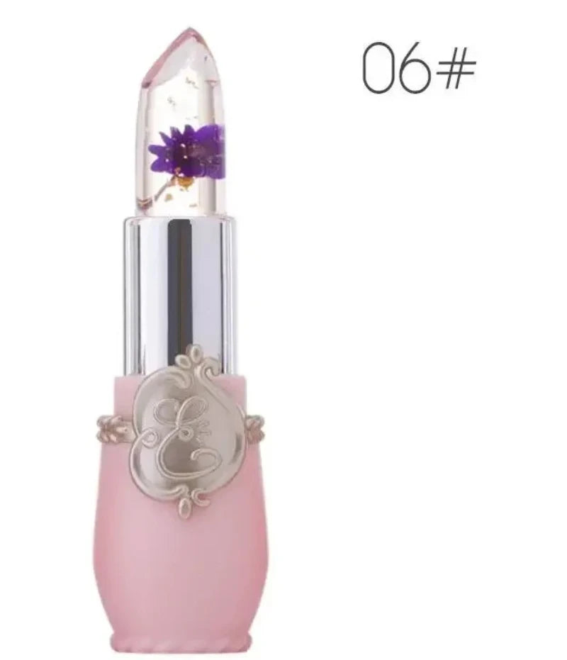 Waterproof Flower LipStick Jelly Flower Transparent Color Changing Lipstick Long Lasting 6 Colors Flower Lipsticks Lip Balm