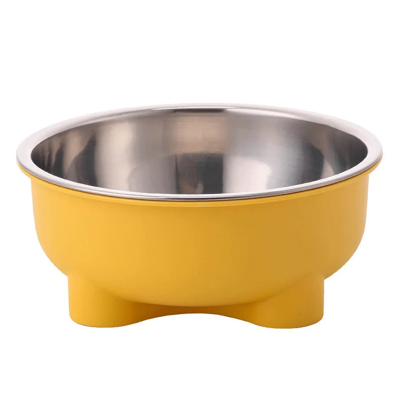 1PC Four-Legged Solid Color Stainless Steel Pet Dog Bowl And Cat Bowl For Indoor And Outdoor Use