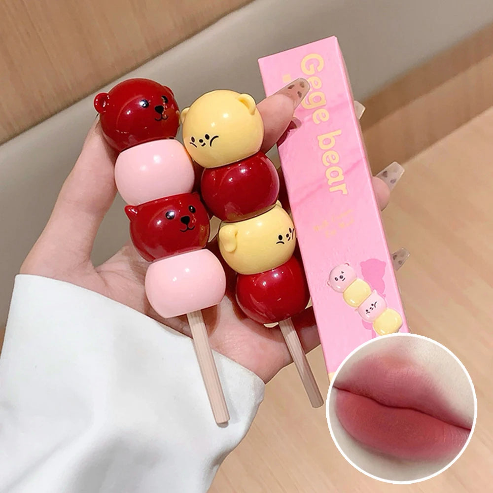 Gege Bear Matte Velvet Cute Candied Haws Lip Mud Lip Cream Lip Clay Long-lasting Color Non-drying Lipstick