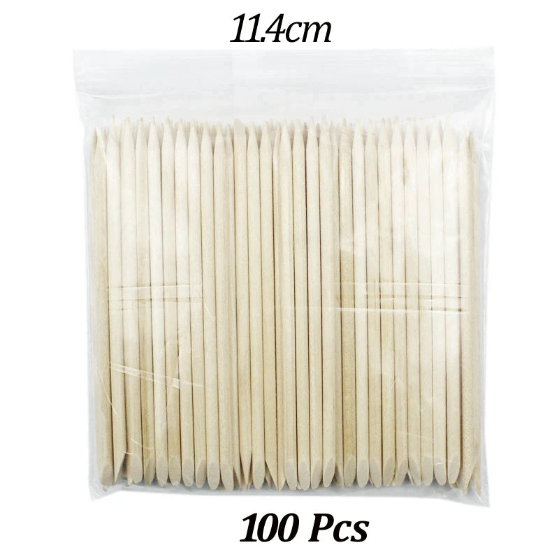 100Pcs/Pack Wood Cuticle Pusher Sticks 63/75/95/105/127/150/178MM For Gel Polish Remove Clean Pedicure DIY Design Dotting Tool
