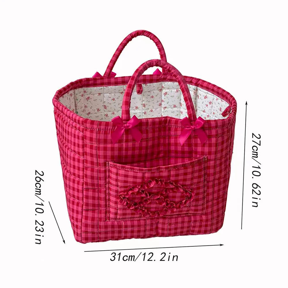 Airfriend Grid Organizers Basket With Handle Portable Home Room Foldable Storage Basket For Snack Clothes Toys Storage Basket