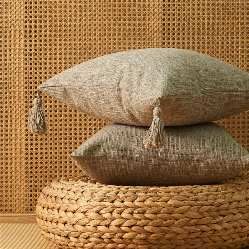 Cushion Cover Decorative Yellow Linen Sofa Throw Pillow Cover Home Pillow Cover for Living Room Car Super Soft Pillowcase