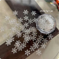 1 Jar Silver Snowflake Christmas Nail Glitter Sequins Ultra-thin 3D Snowflake Xmas Nail Winter DIY Charms Nail Accessories Parts