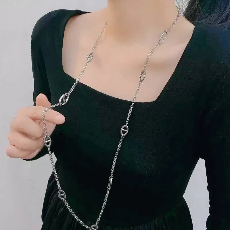 2026 Hot Sale Stainless Steel Couple Necklace Multi Function Fashionable Multi Layer Bracelet Same Style Gothic Jewelry Necklace For Women And Men Trendy Durable Ornament For Daily Wear And Special Occasions