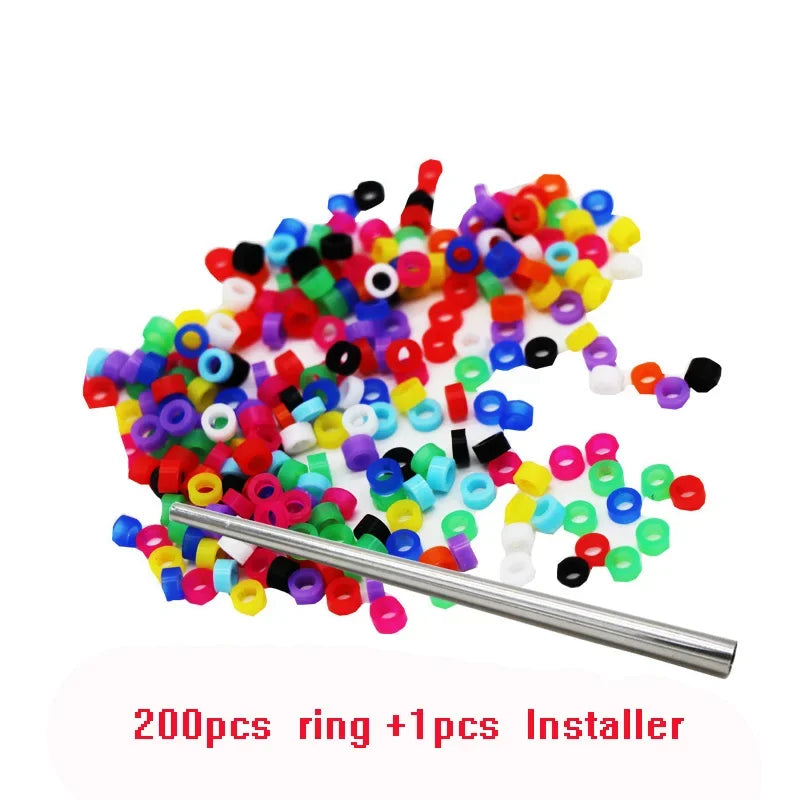 200 pcs Bird Ring Leg Bands for Parrot Finch Canary Gouldian diameter 3mm 4mm 5mm Bird foot Ring Color random delivery