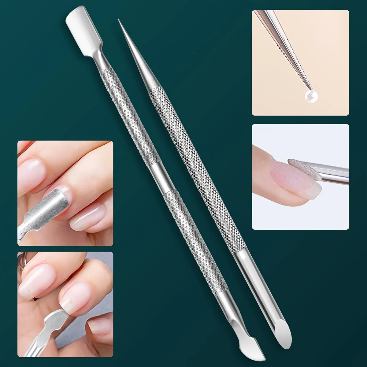 Stainless Steel Nail Polish Remover Set - Gel Peeler, Scraper & Cleaner Kit for Hands, Feet - Odorless Manicure & Pedicure Care