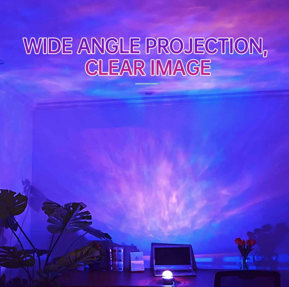 USB Galaxy Projector Aurora RGB 5V Night Lights Auto Rotating Sound Activated DMX Remote Control Home Theater Room Decorations