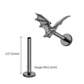 Right Grand ASTM F136 Titanium 16G Flying Bat Cartilage Earring Internally Threaded Helix Earring Flatback Tragus Piercing Stud