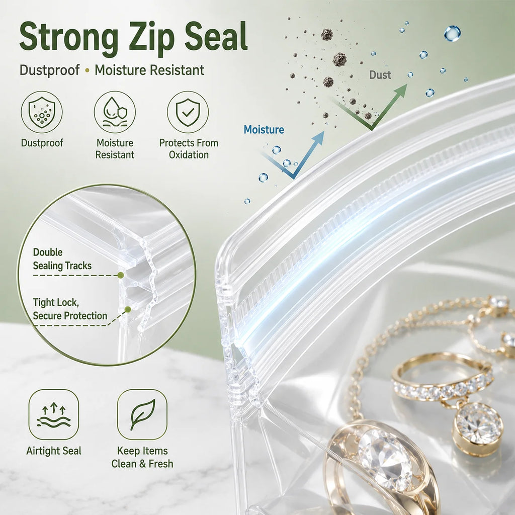 100\20PCS Clear Resealable Plastic Bags Mini Zip Seal Jewelry Pouches for Rings Earrings Necklaces Beads Coins DIY Craft Storage