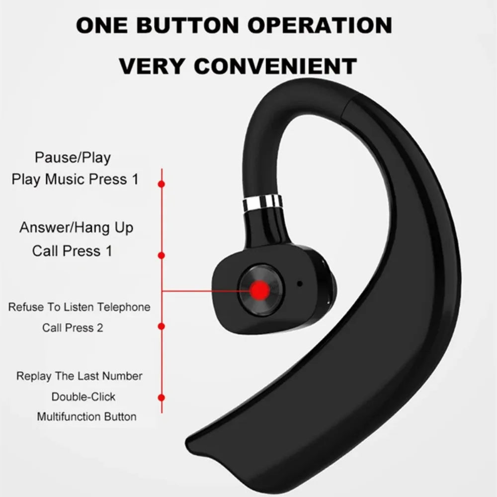 KEBIDUMEI Bluetooth Wireless Earphone 180° Rotation Ear Hook Headphone Noise Cancelling Earbud Long Standby Music Headset