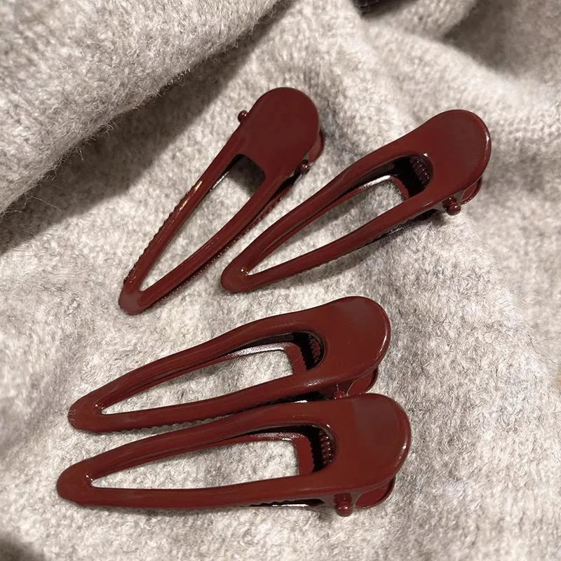 2Pcs Burgundy Hair Clips BB Clip Non-Slip Durable Rectangular Hair Claw Clips Elegant & Minimalist Hair Accessories for Braids