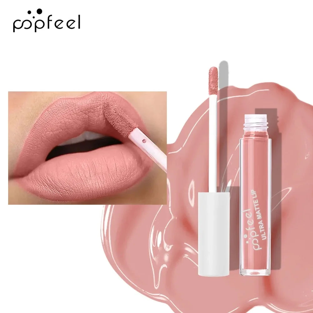 Punk Black Matte Liquid Lipstick Waterproof Long Lasting Party Lip Glaze Cosplay Velvet Nude Lip Tint Halloween Lip Makeup