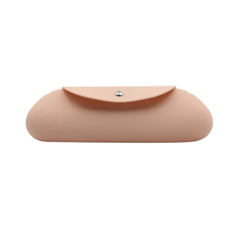 Silicone Travel Makeup Brush Holder - Anti-fall Out, Portable and Sleek Organizer for Cosmetic Face Brushes