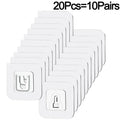 40/2PCS Double Sided Adhesive Wall Hooks Invisible Traceless Snap Hook Wall Storage Holder Bathroom Kitchen Bedroom Hook Kit