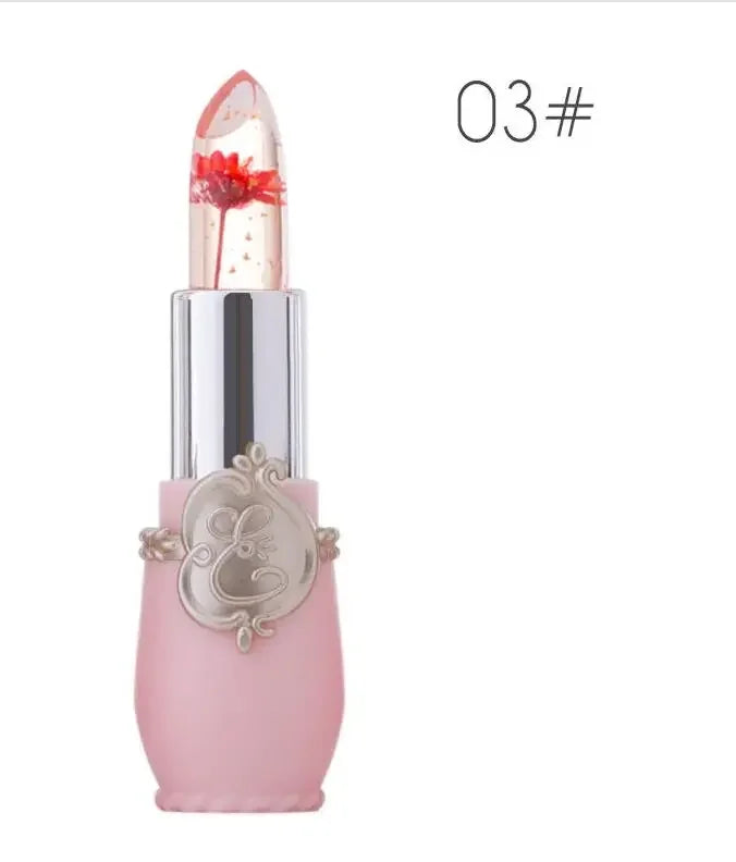 Waterproof Flower LipStick Jelly Flower Transparent Color Changing Lipstick Long Lasting 6 Colors Flower Lipsticks Lip Balm