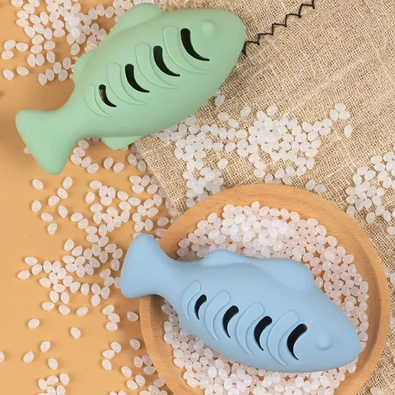 Soft Safe Silicone Fish Cat Toy Catnip Durable Molar Relaxing Self Entertaining Bite Resistant Chew Interactive Kitten Supplies