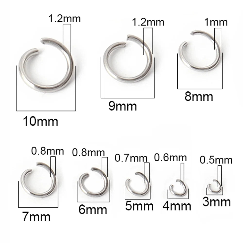 100-200pcs Stainless Steel Open Jump Rings Split Rings Connectors For DIY Jewelry Making Supplies Accessories Wholesale