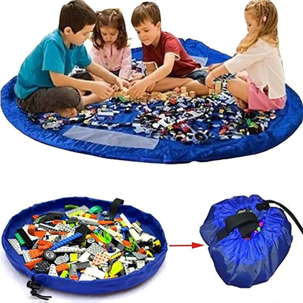 Kids' Toys Storage Bag - Portable Play Mat For Building Blocks Multifunctional Organizer With Carry Handle Christmas Gift