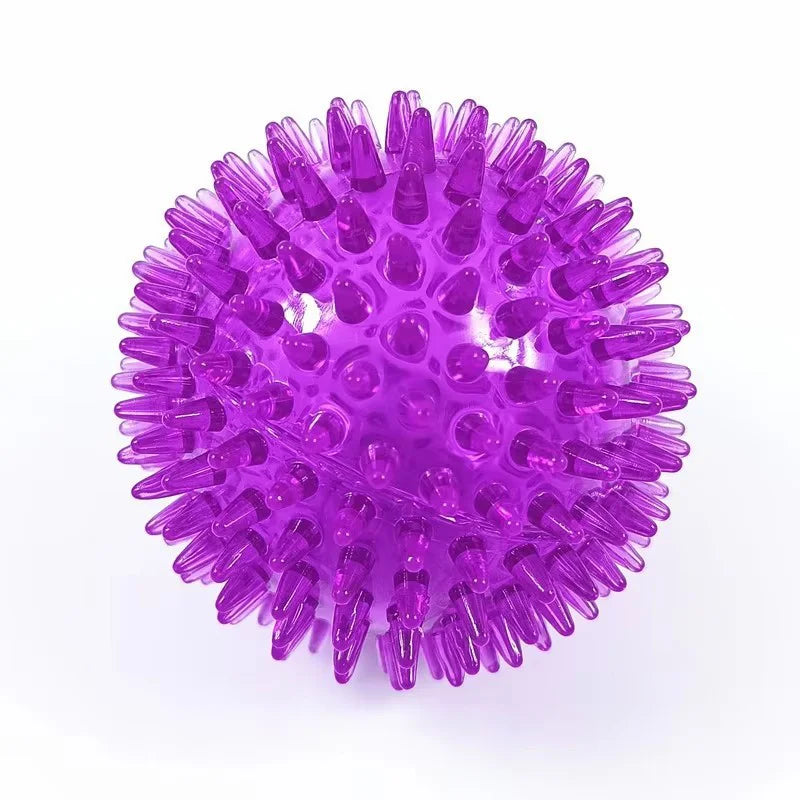 Dog Toy Ball High Elastic TPR Squeaky Spike Ball Durable Chew Resistant Teeth Cleaning Molar Interactive Play Ball For Dog Toy
