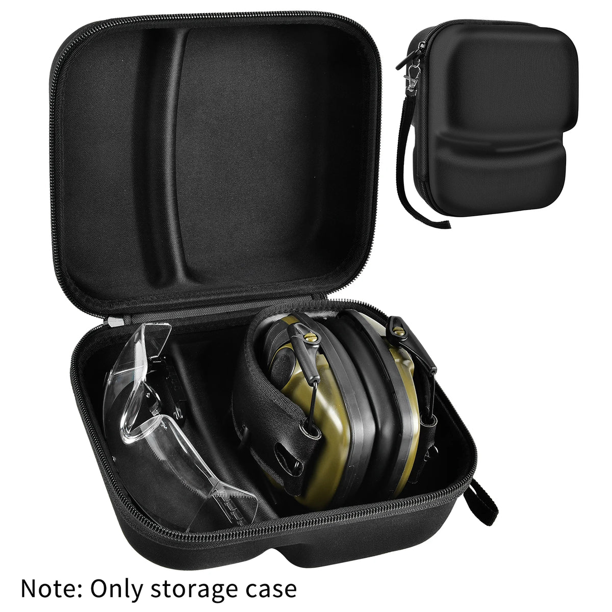 Hard EVA Storage Case for Shooting Earmuffs, Portable Protective Carrying Bag for Noise Canceling Headphones & Safety Glasses