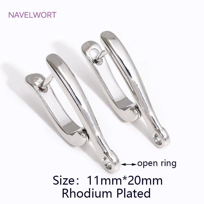 DIY Earring Making Accessories 18K Gold Plated Smooth Earring Hook Clasps Brass Metal Earwires Hooks,Jewelry Making Supplies